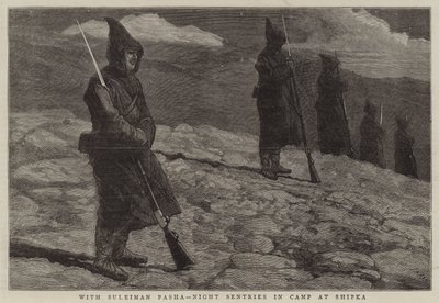 Med Suleiman Pasha, Nattevagter i lejren ved Shipka af Joseph Nash